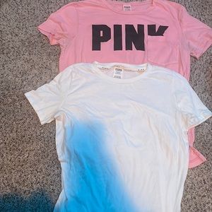 2 pink shirts